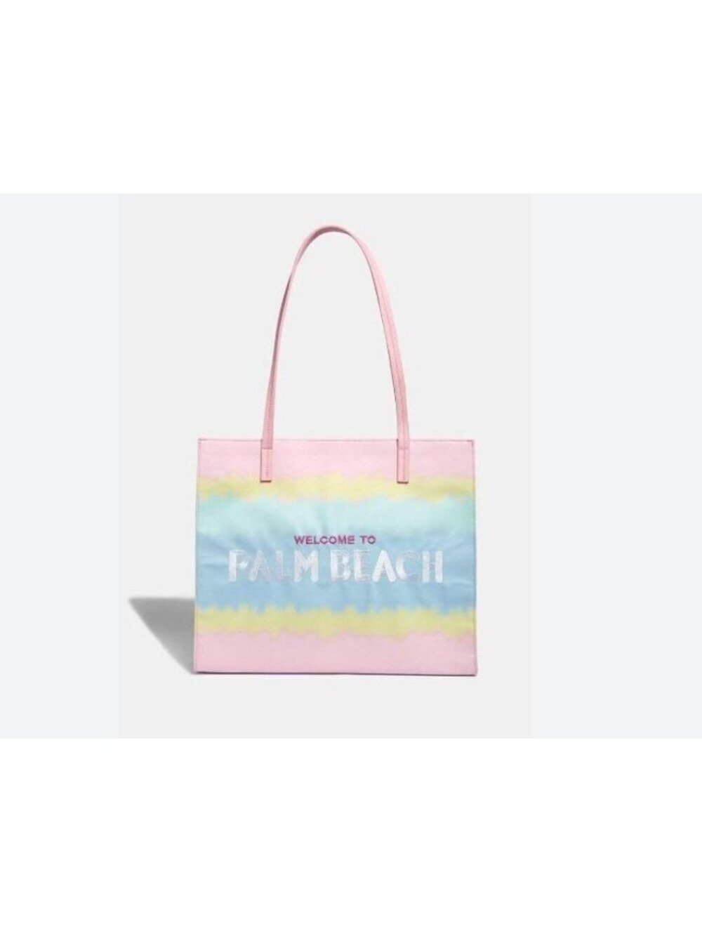 Skinnydip Multicolor Canvas Large Tote Bag Welcome to Palm Beach~